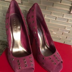 BCBG New Razzrush Suede Platform Peep Toe